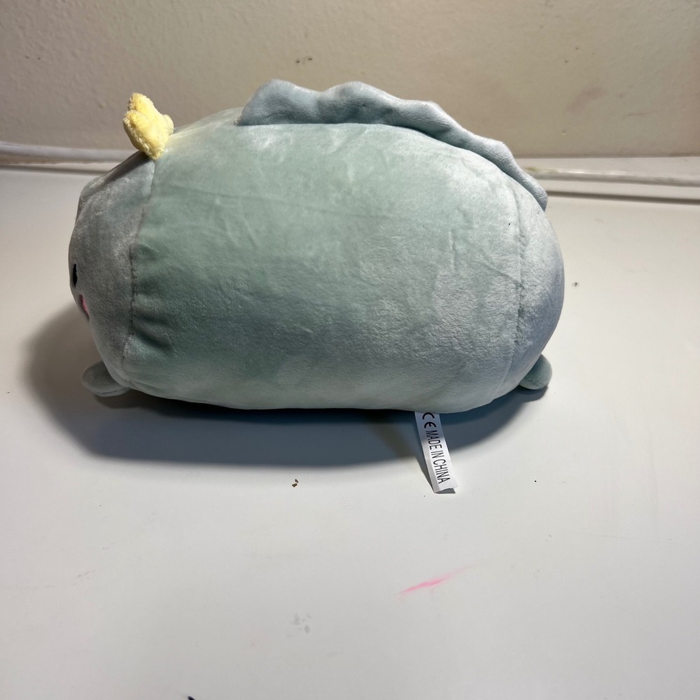 Small Dinosaur Plush Toy Mint Green Kawaii Soft Squishy Crown Accessory - Picture 4 of 8